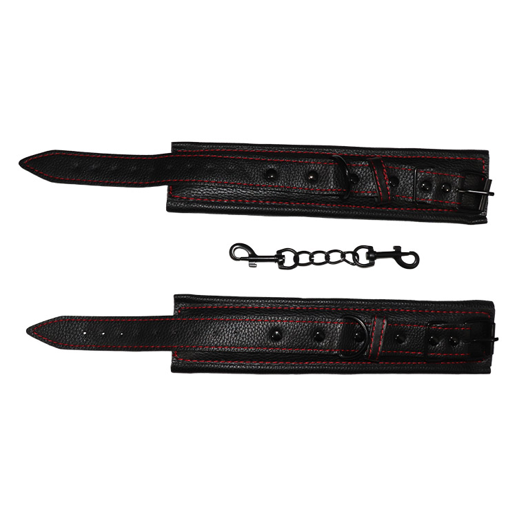 Black Genuine Leather Cuffs - Image 7