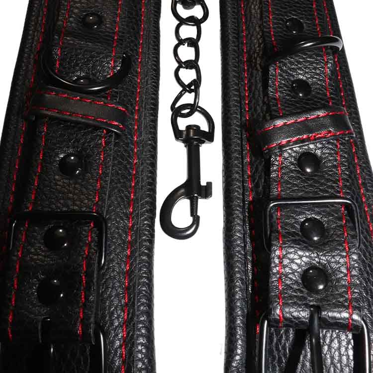Black Genuine Leather Cuffs - Image 5
