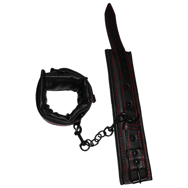 Black Genuine Leather Cuffs - Image 4
